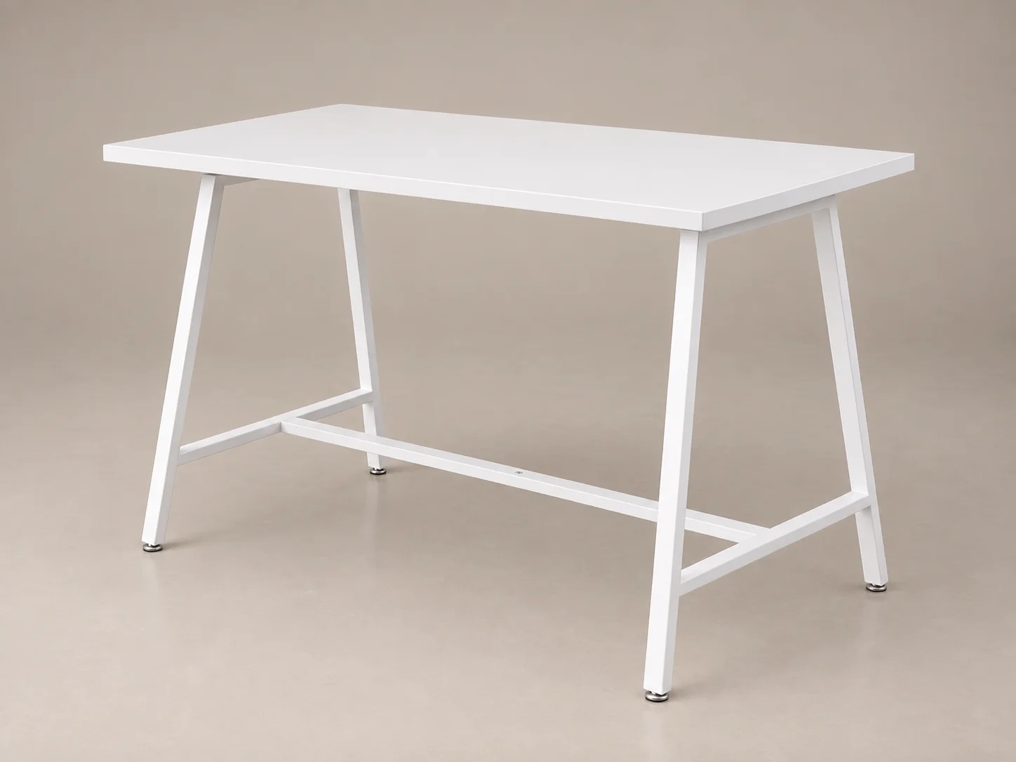 Mesa alta Space de Poliarte, blanca con base en A