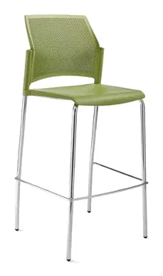 Banco Alto Replay Base Gris, vista aislada