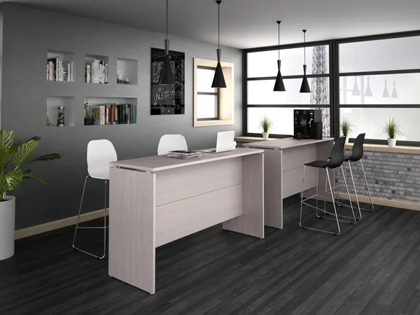 Banco Alto Row Base Cromada, vista ambiente
