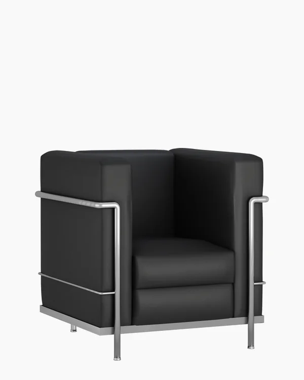 Sillón Cubic Base Cromada, vista tres-cuartos