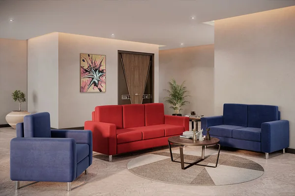 Sofá Rubi Base Cromada 3 Plazas, vista ambiente