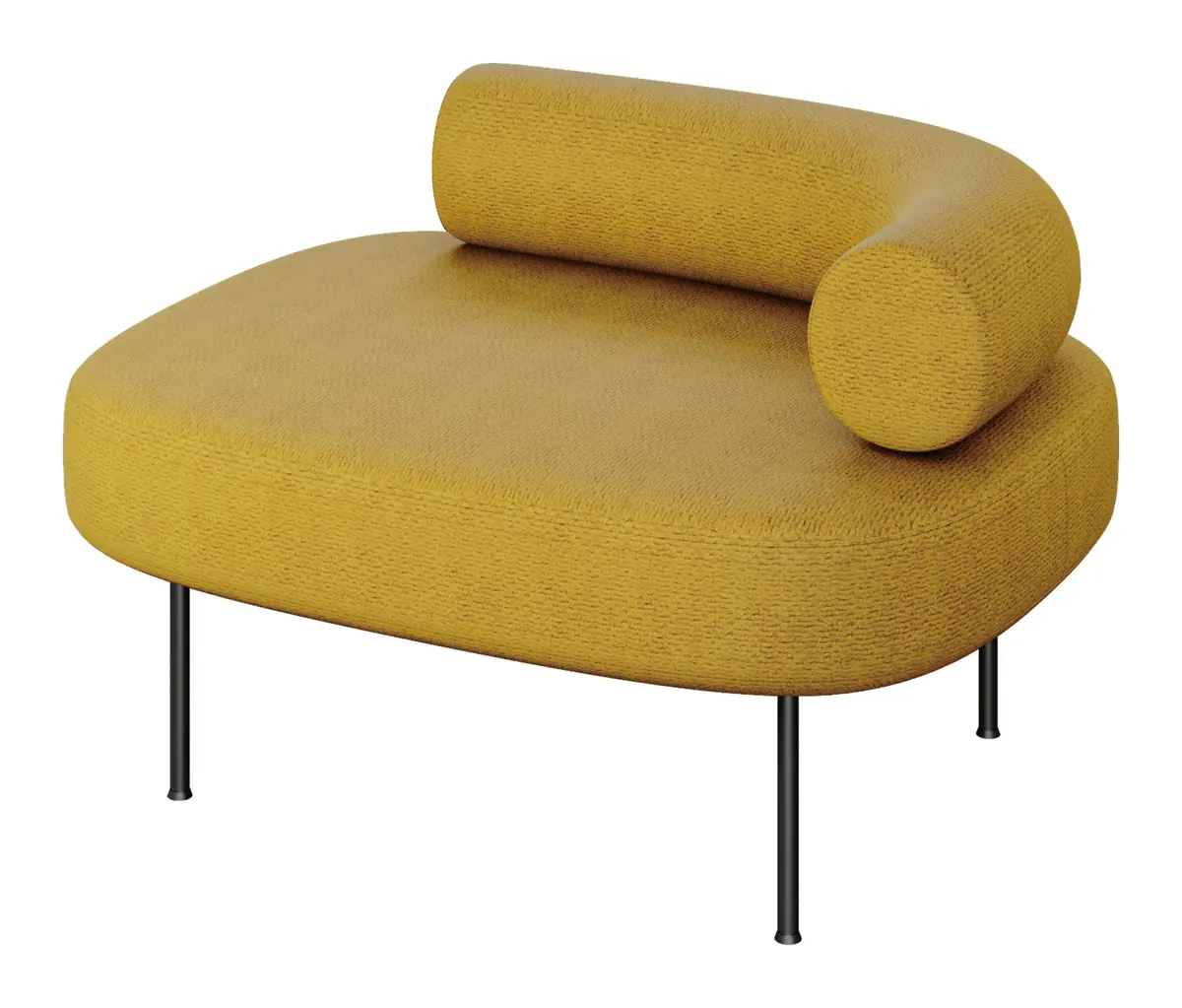 Sillón Wave Base Pintada, vista tres-cuartos