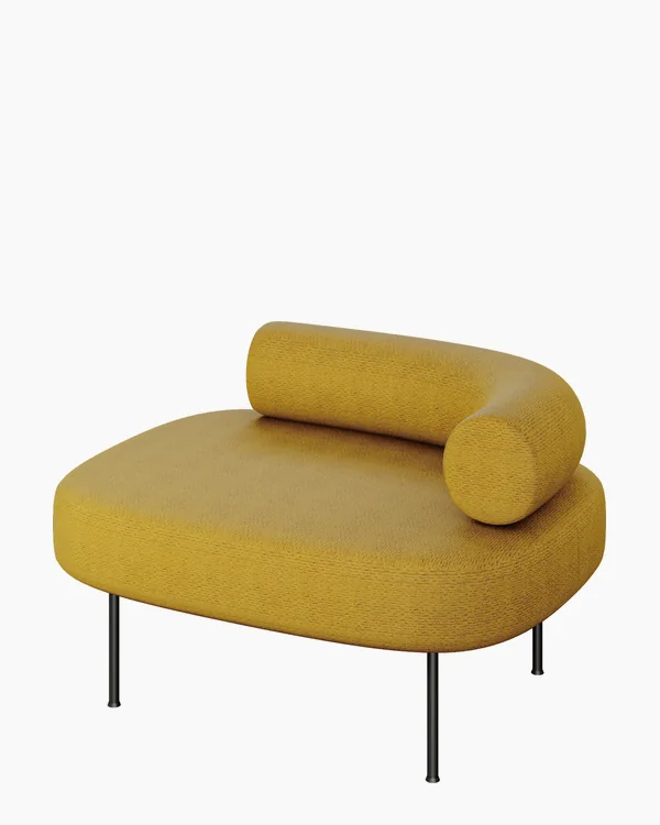 Sillón Wave Base Pintada, vista tres-cuartos